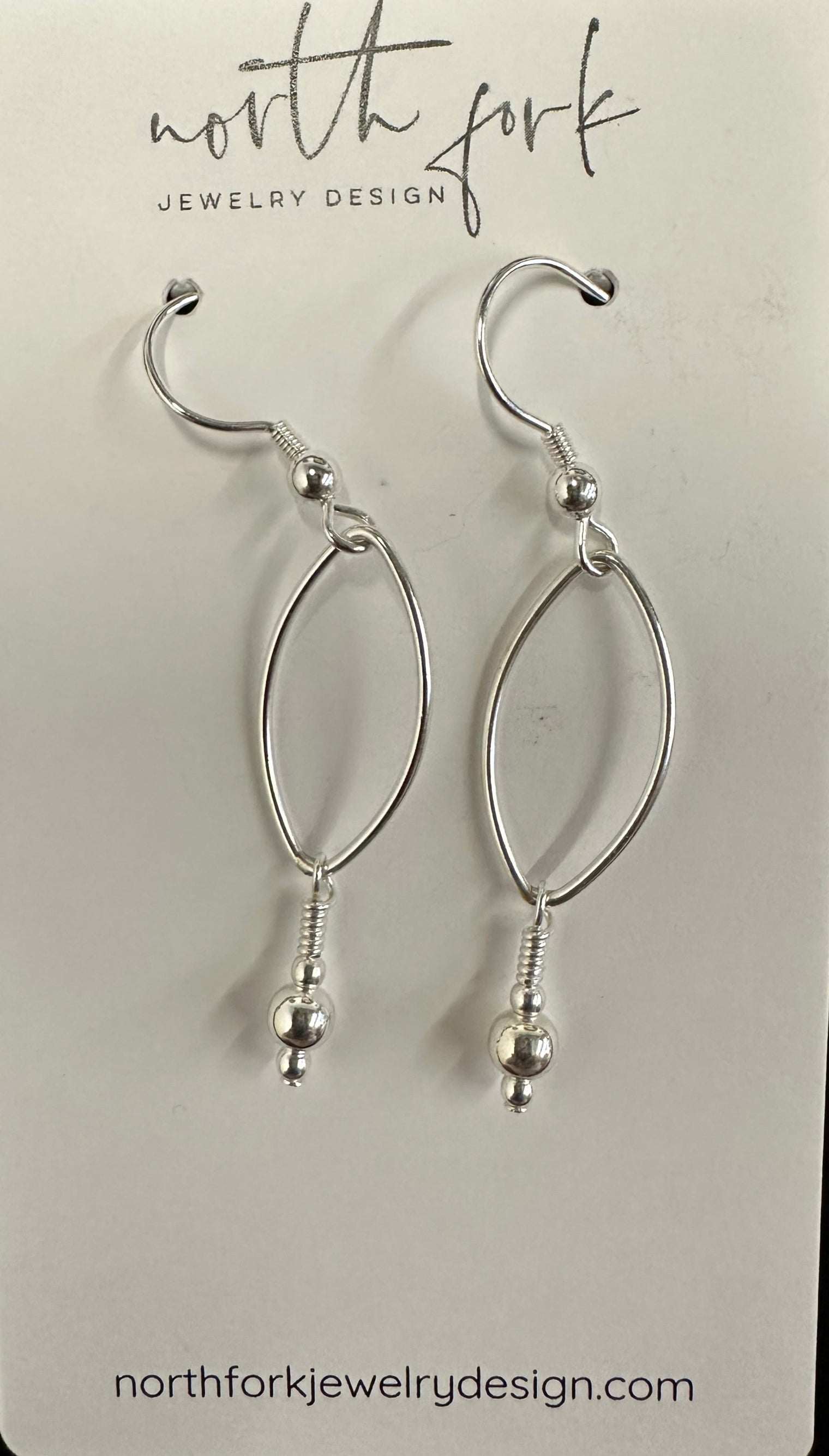 Sterling Silver Oval Bead Earrings