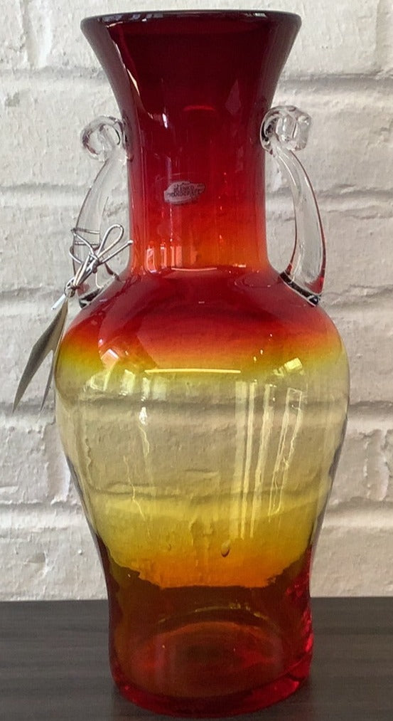 Crystal Vase - Tangerine