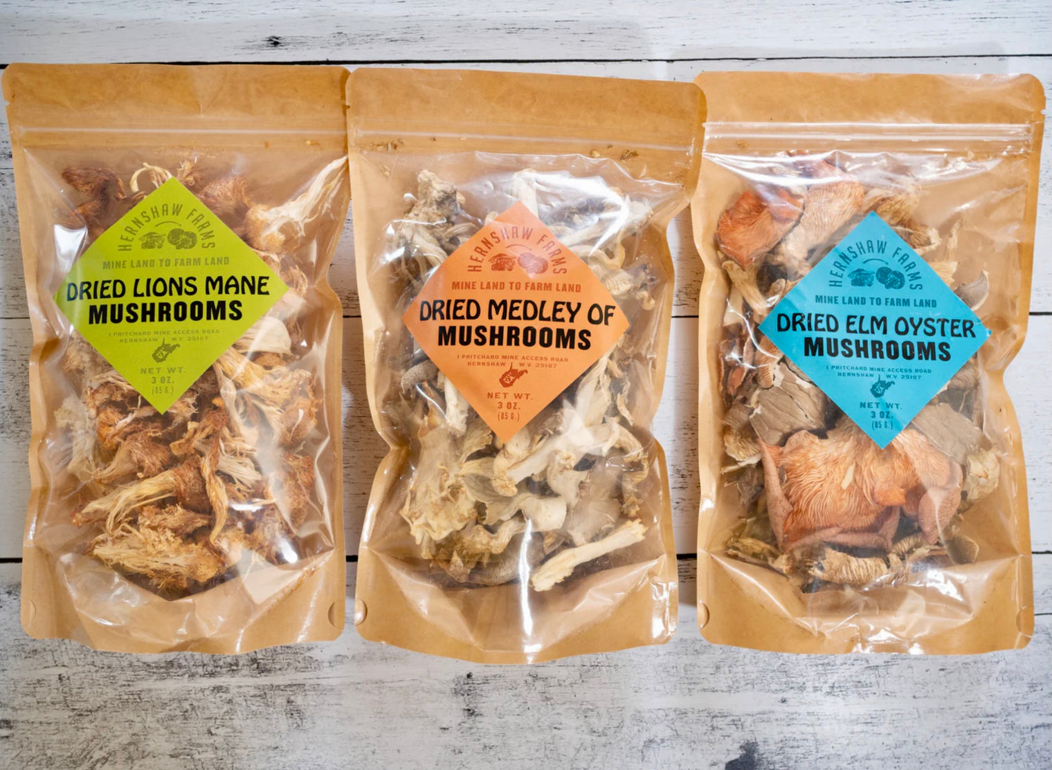 Hernshaw Farms Dried Mushrooms