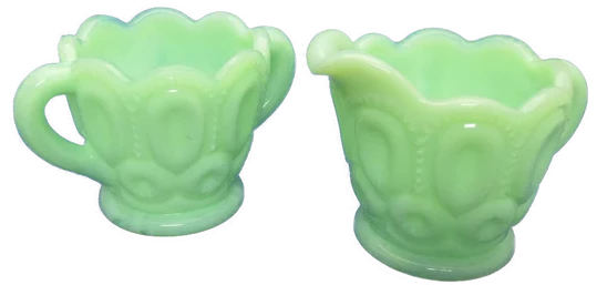 Cream and Sugar Set Jade Green