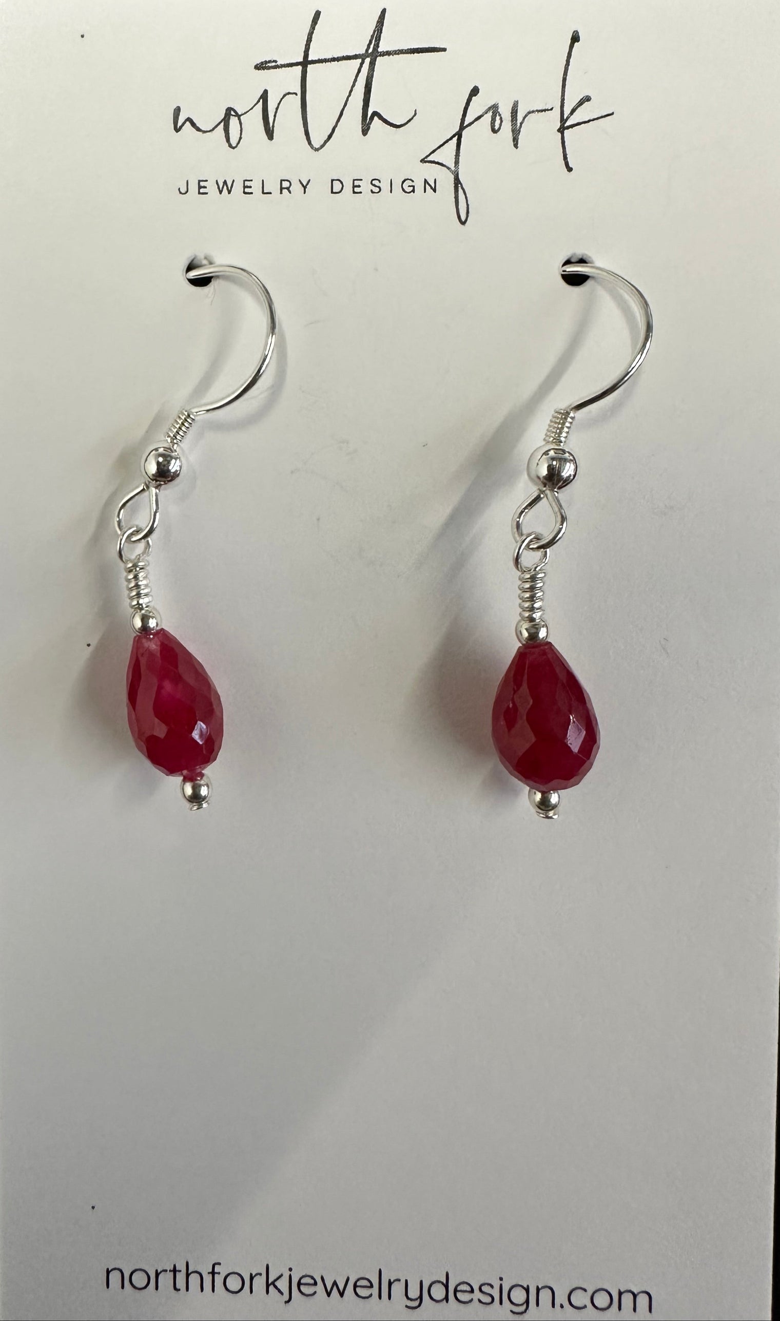 Ruby Sterling Drop Earrings