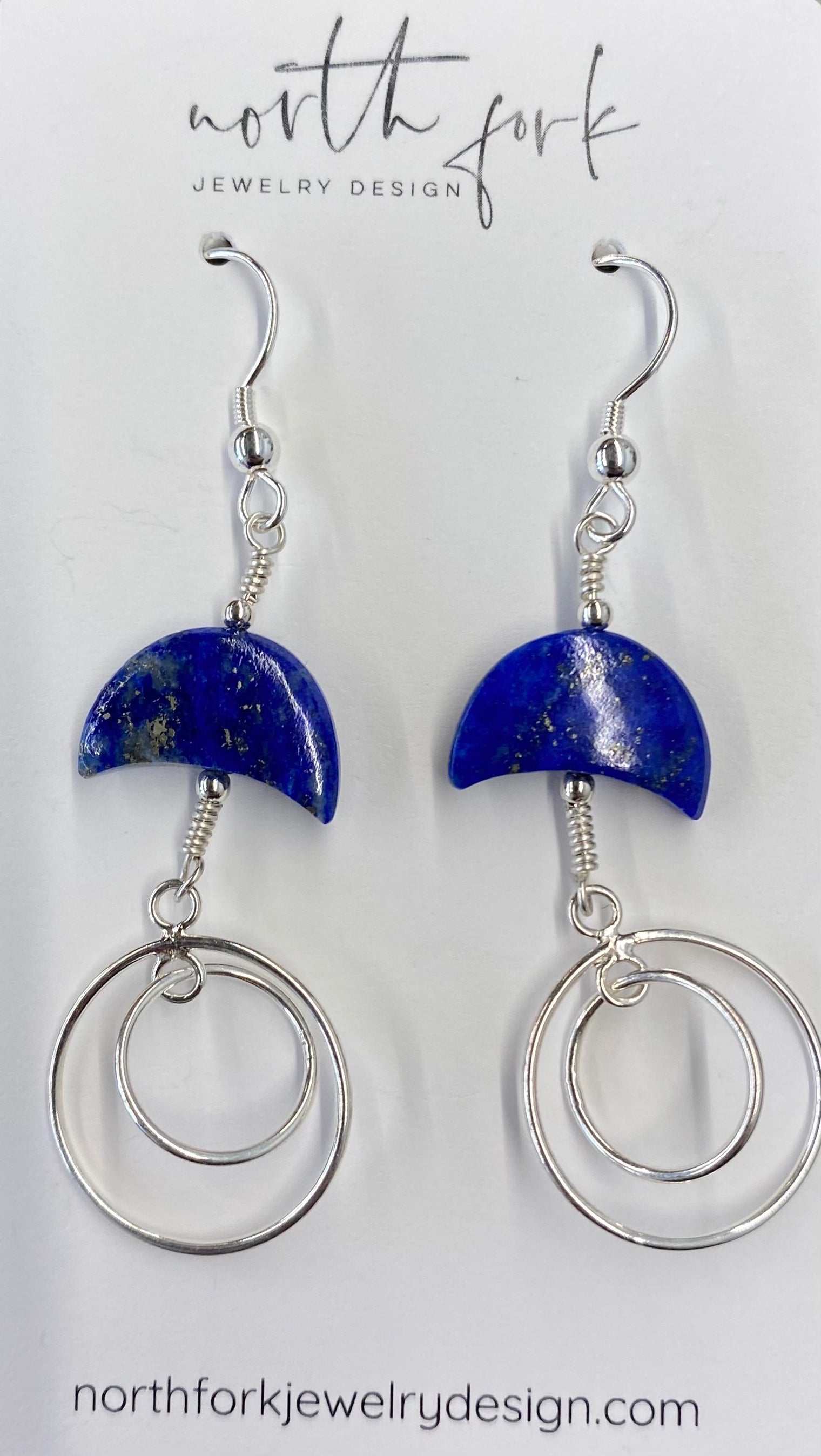 Lapis Lazuli Half Moon Earrings