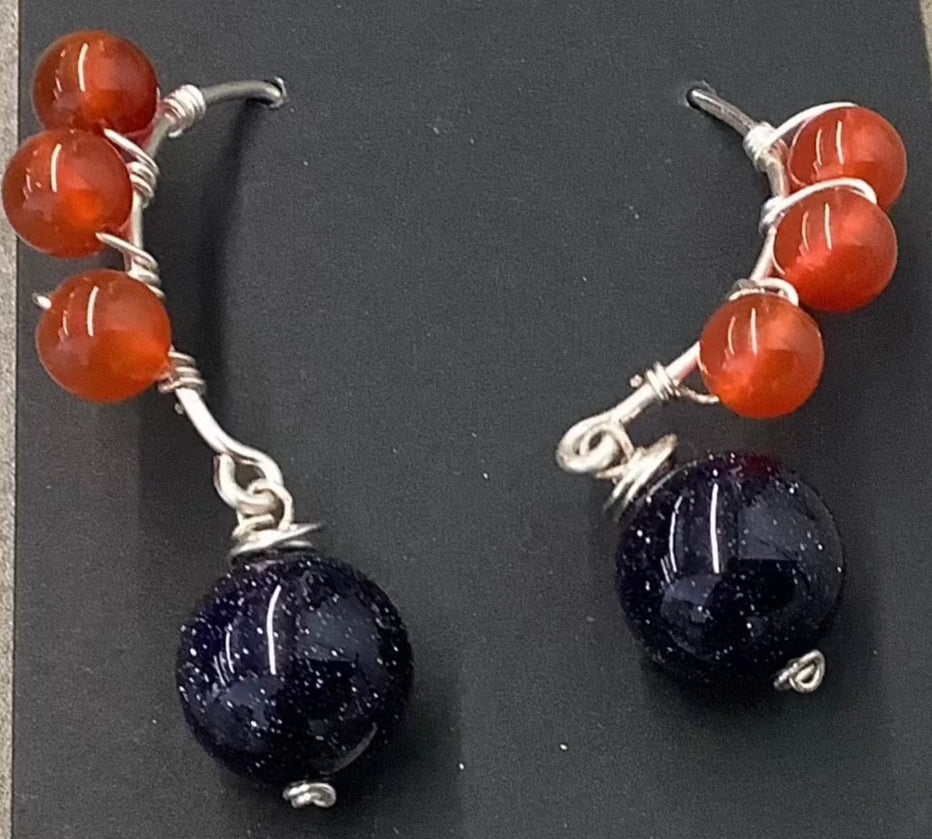 Carnelian & Moonstone Earrings