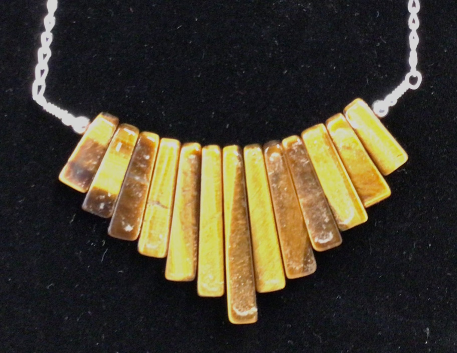 Tiger Eye Fan Necklace