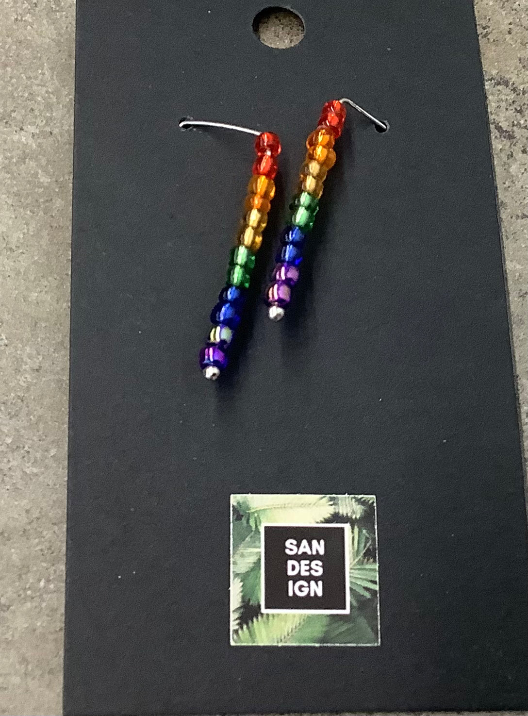 Rainbow Czech Bead Earrings