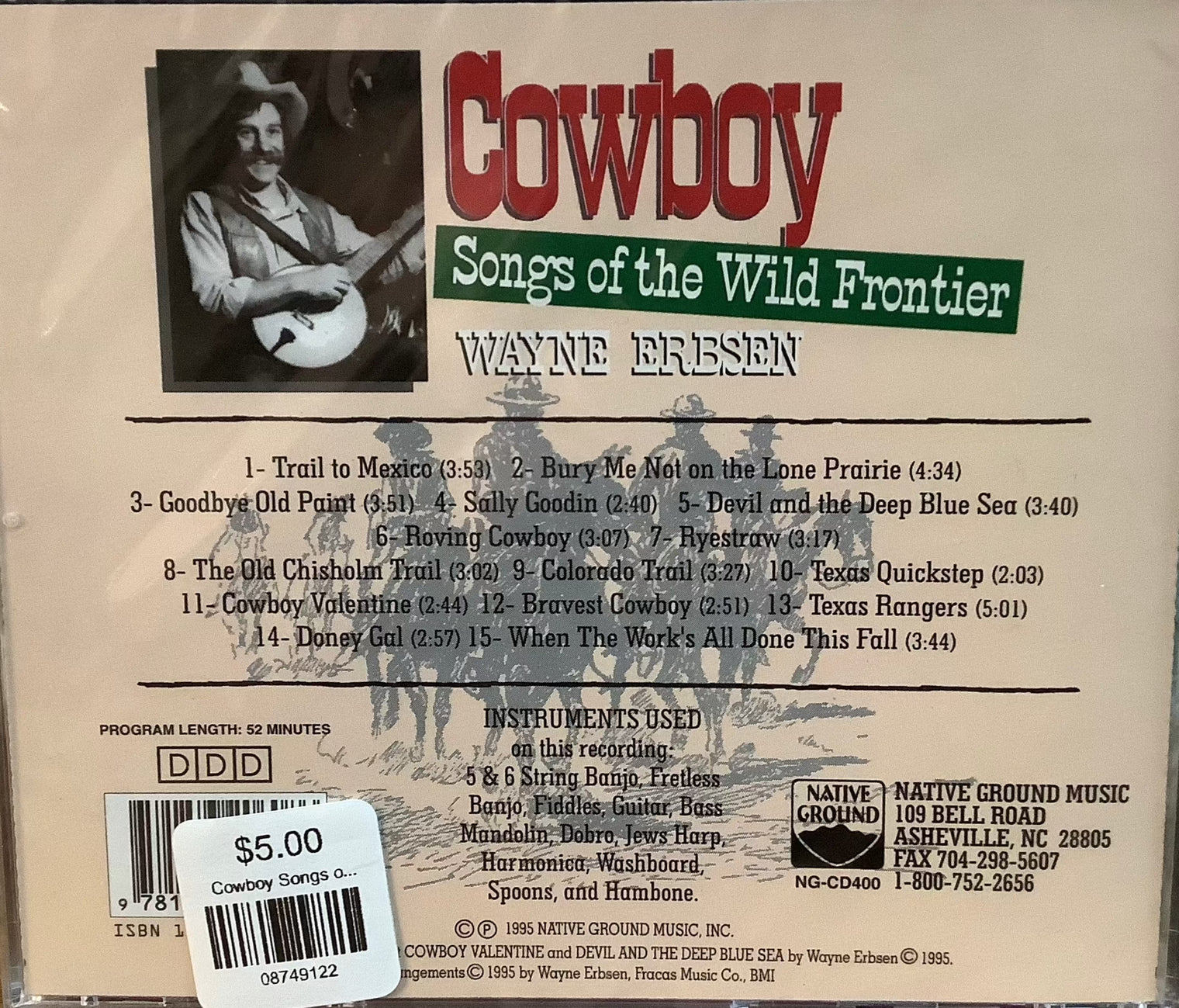 Cowboy Songs of the Wild Frontier CD