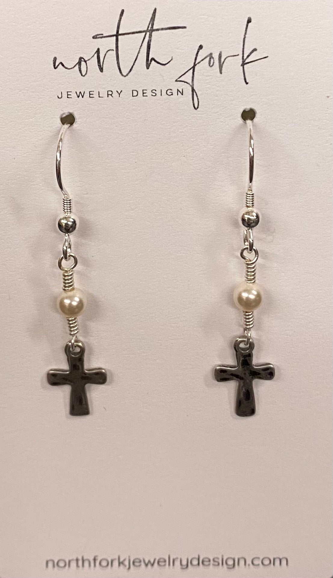 Sterling Silver Small Cross Earrings