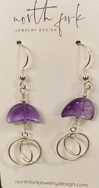 Amethyst Half Moon & Sterling Earrings