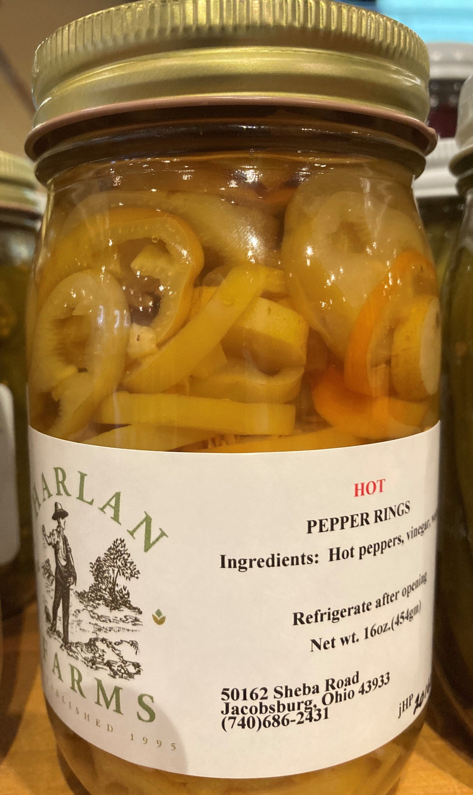 Hot Pepper Rings, 16oz Jar