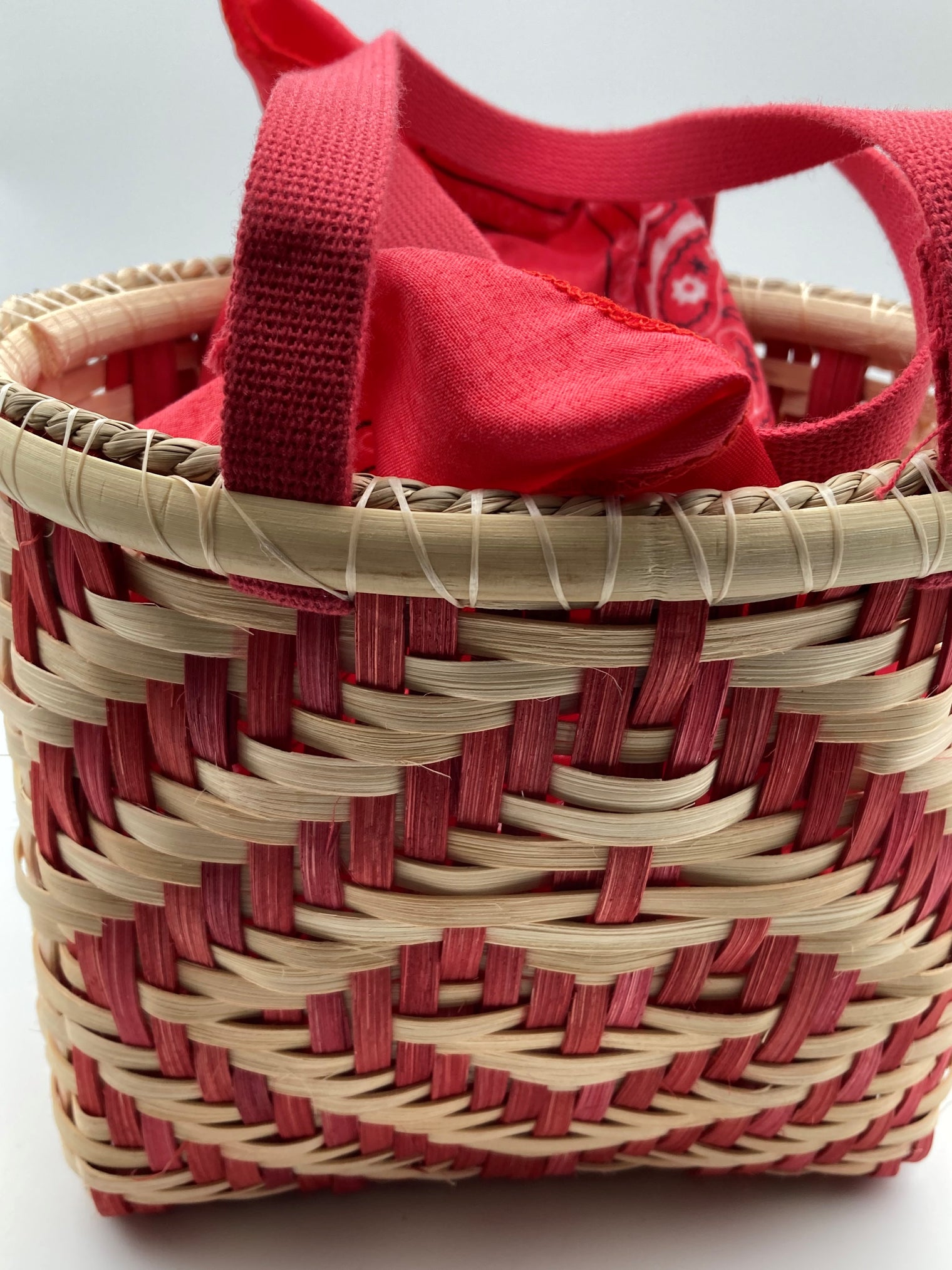 Red Twill Heart Basket