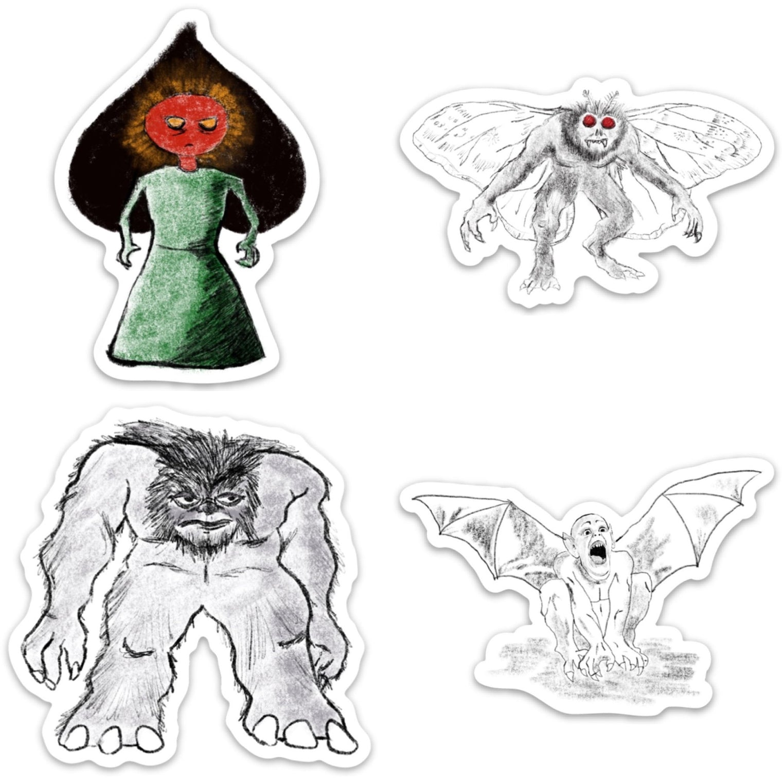 WV Monsters Stickers - Pack of 4