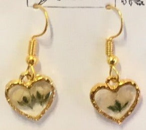 Baby's Breath Heart Earrings